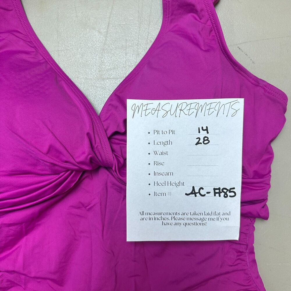 2/$30 Lauren Ralph Lauren One Piece Swimsuit Womens M Ruched Slimming Boho Retro - Picture 3 of 11